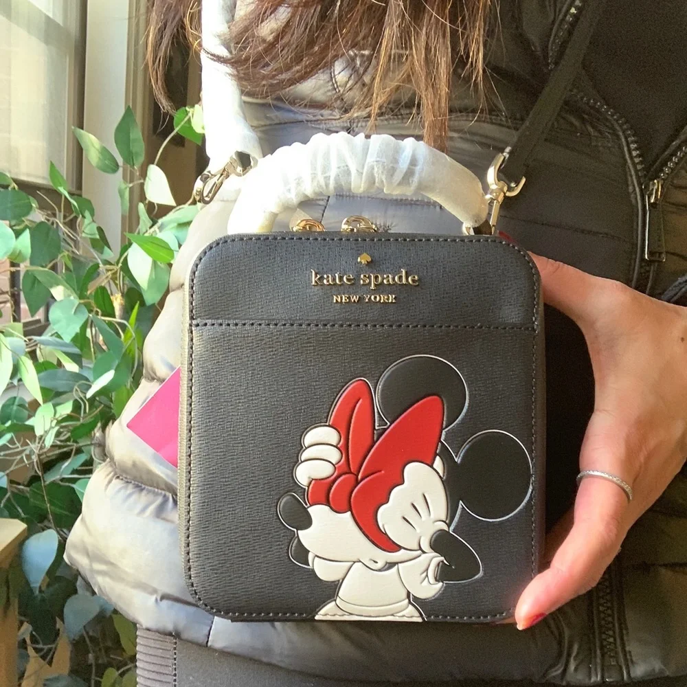 Authentic KATE SPADE leather Minnie Mouse Disney X zip around Crosby/Satchel - Picture 14 of 16